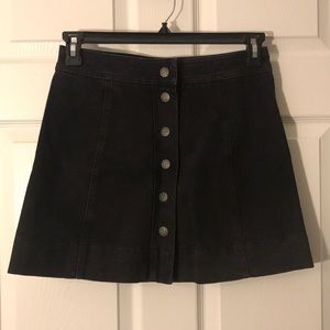 Madewell Black Button Front Skirt